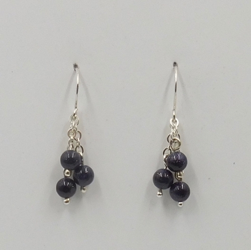 DKC-2001 Earrings, Blue Goldstone $60 at Hunter Wolff Gallery